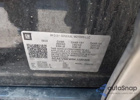 2019 Buick Enclave Awd Premium z USA, uszkodzony, nr VIN 5GAEVBKW9KJ100309